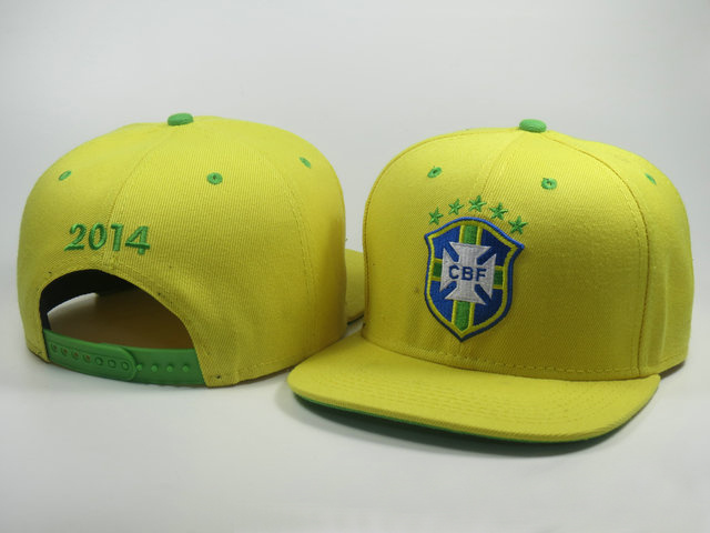 Brazil 2014 World Cup Yellow Snapback Hat LS 0617